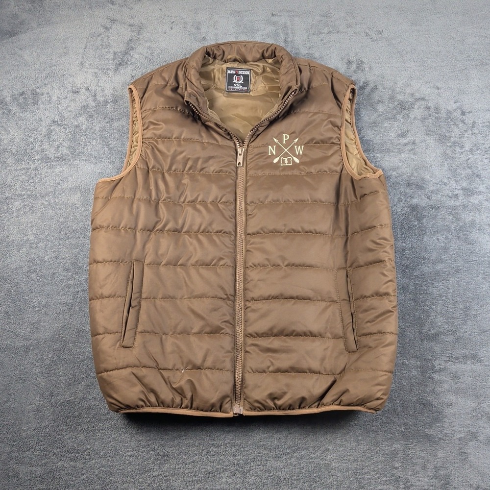 Raw 7 Design XXL Men's Brown PNW Waterproof Light Fill Vest